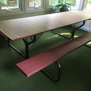Bamboo-Style Picnic Table Cover, 94"x30" Upcycled, HandCrafted, Wipes Clean